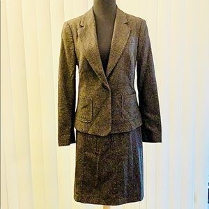 Vintage Stile Benetton Brown Tweed Skirt & Blazer